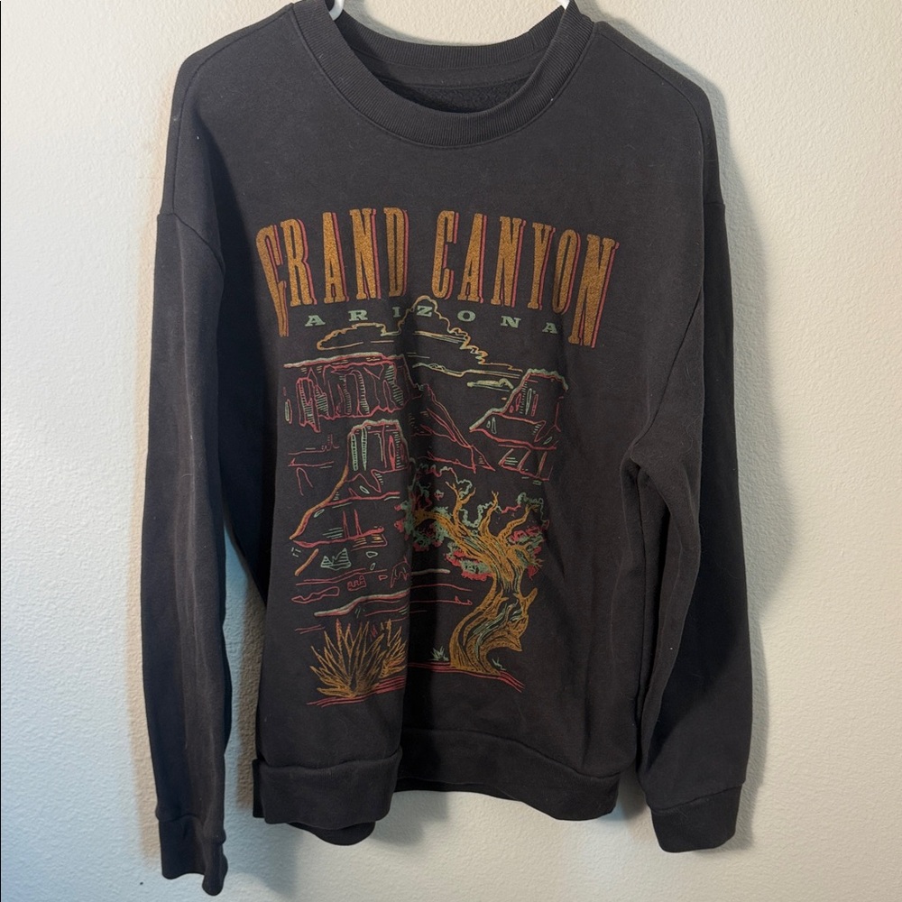 Grand Canyon Graphic Crewneck Sweatshirt - Black Hollister Medium